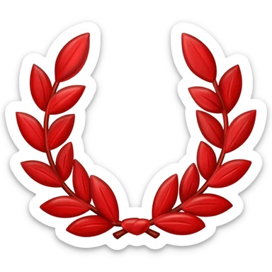Red laurel wreath sticker