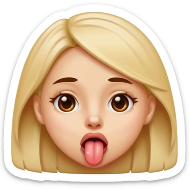 girl sticking out her tongue  sticker
