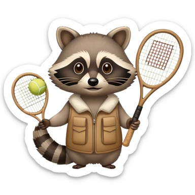 Can you make a tennis racket with a racoon hand holding it sticker