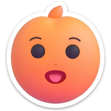 3D emoji style, realistic and soft peach icon without eyes, nose, or mouth, no background sticker