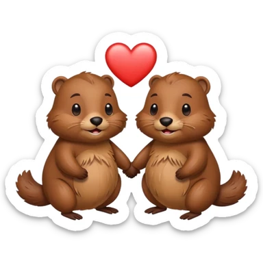 beavers in love sticker
