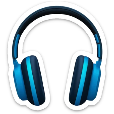 Headset AirPods Max blue on black background  sticker