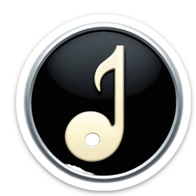 Make a music emoji ♪ in dark circle  sticker