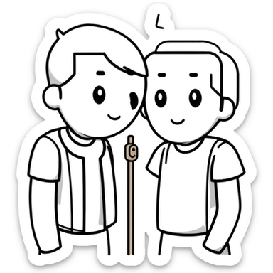 couple with communication problems ignoring each other sticker