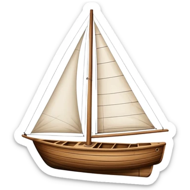 sailboat hull with rudder but no sails attached sticker