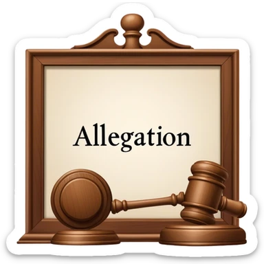 Allegation – A claim made without proof. sticker