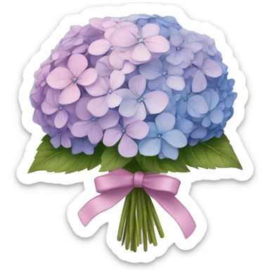 hydrangea bouquet with ribbon sticker