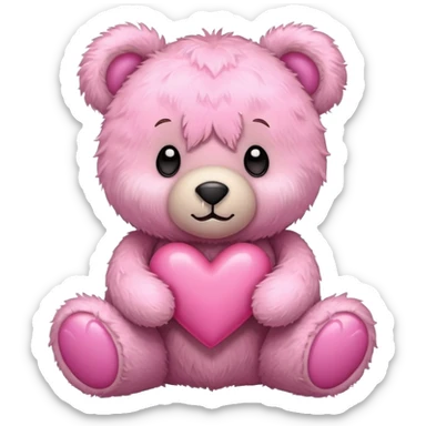 Teddybear With pink hearts sticker