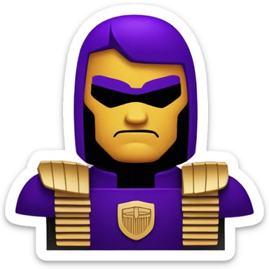sad Tyrian purple judge dredd sticker