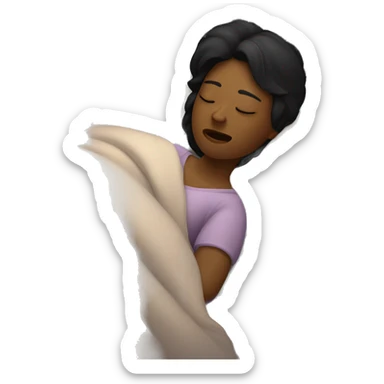 A black-haired woman sleeping while snoring. no dark cricle sticker