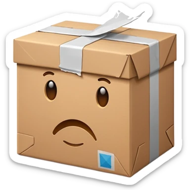 Generate a realistic emoji of a package being damaged. The emoji is simple and has no face sticker