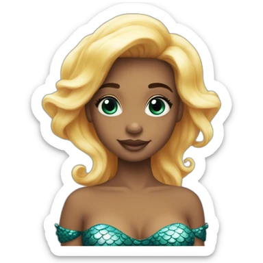 little-mermaid poisson noir girl sticker