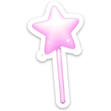 Pastel Pink Magic Wand "A pastel pink wand topped with a glowing star, surrounded by swirling sparkles and a soft, ethereal light trail." sticker