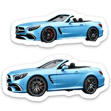 Mercedes sl 63 roadster light blue sticker