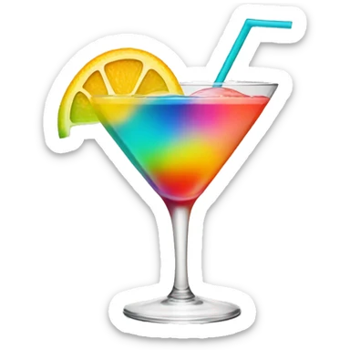 Multicolour cocktail drink sticker