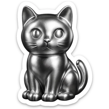 aesthetic cat, chrome style sticker