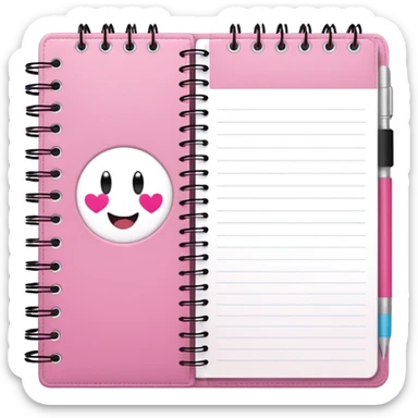 girly pink notebook planer sticker