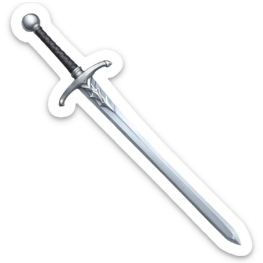 silver two-handed sword sticker
