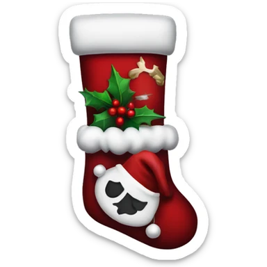 Gothic Christmas stocking sticker