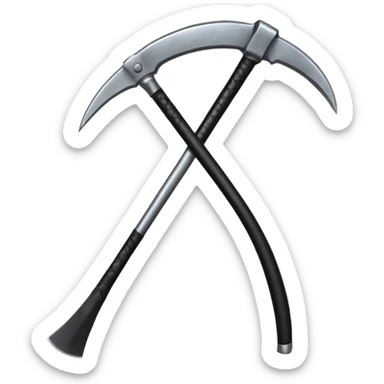 The scythe of the God of Death is long, straight, and pure black, symbolizing death. sticker