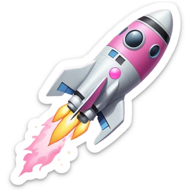 cohete espacial rosa sticker