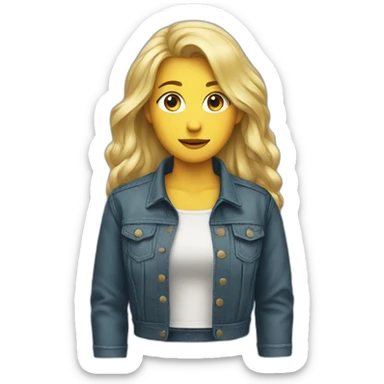Blonde girl jacket tied around waist sticker