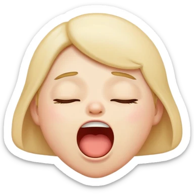 Hazme un emoji de cara con mucho sueño y pereza, recién acabándose de despertar  sticker