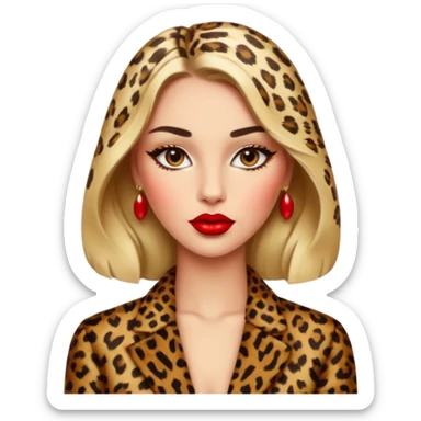 Kiss leopardato sticker