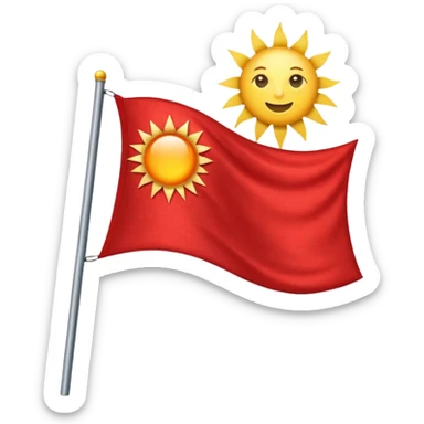 Red flag northwest background is blue with sun sticker