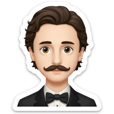 timothee with stache sticker