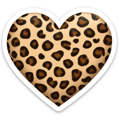 heart with leopard print sticker