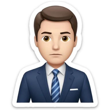 a male news anchor sits sideways, with a screen with a prompter in front of him sticker