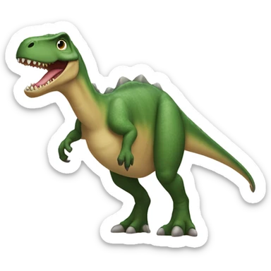 un dinosaurio con una capa de volar  sticker