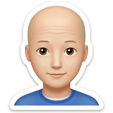  a man with bald head, kpop style, plain forehead sticker