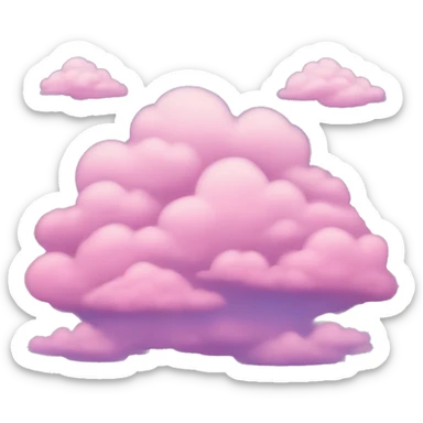 Pink sky with blue clouds sticker