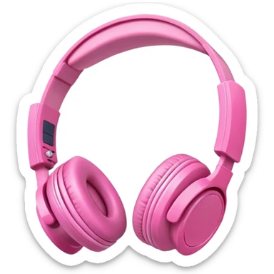 pink headphones  sticker