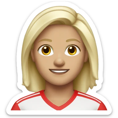 Blonde female footballer who plays for Manchester United FC sticker