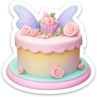 Fairy pastel cake sticker