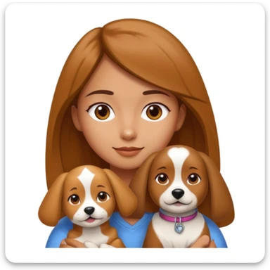 girl and dog posing cute sticker