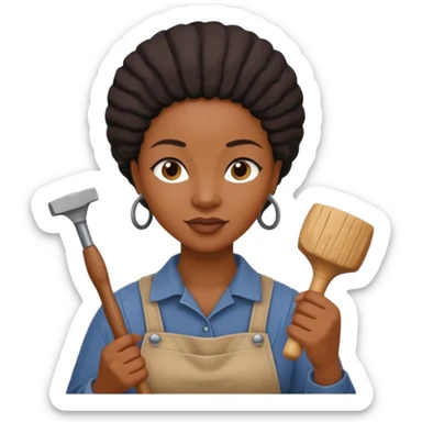 Wood Carving Craftsman black woman sticker