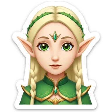 female elf with pointed ears sticker