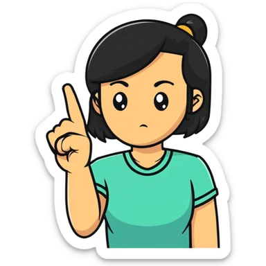 women sticking the middle finger sticker