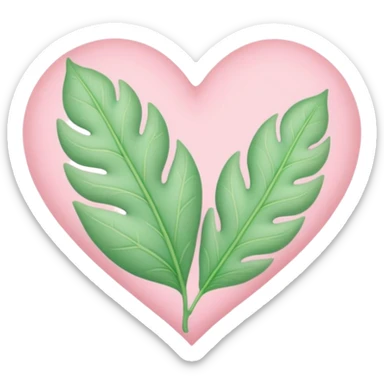 pastel heart with a gentle leaf pattern sticker