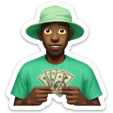Tyler the creator holding money sticker