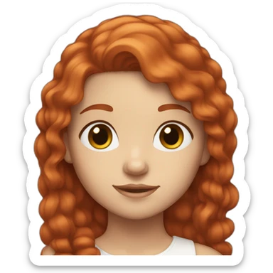 A girl with tall,  red hair, brown eyes And white skin  sticker