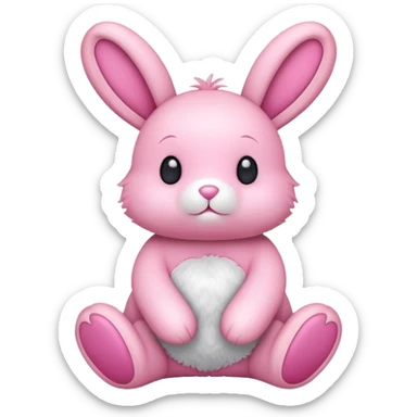 pink stuffed bunny sticker