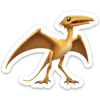 pterodactyl with hand two legs sticker