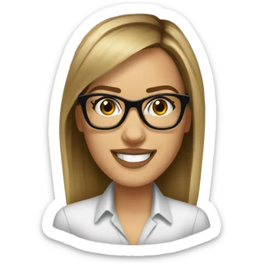 Caucasian Jessica alba with glasses  sticker