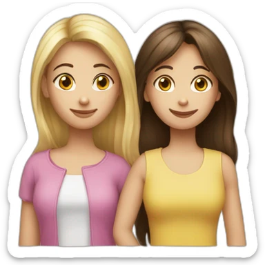 single mom brunette two kids girl blonde and boy brunette sticker