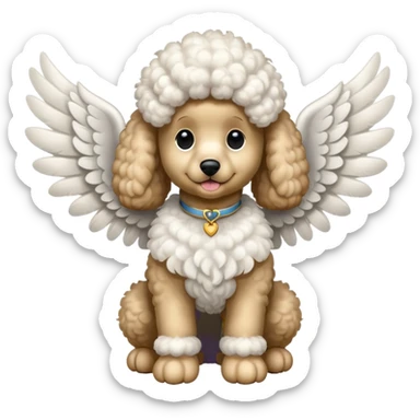 Perro french poodle con alas sticker